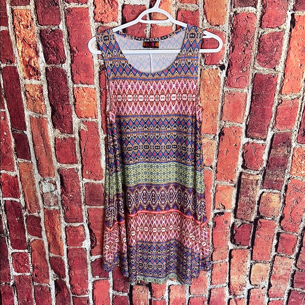 Isle Melis Kozan Sleeveless Geometric Print Dress XS